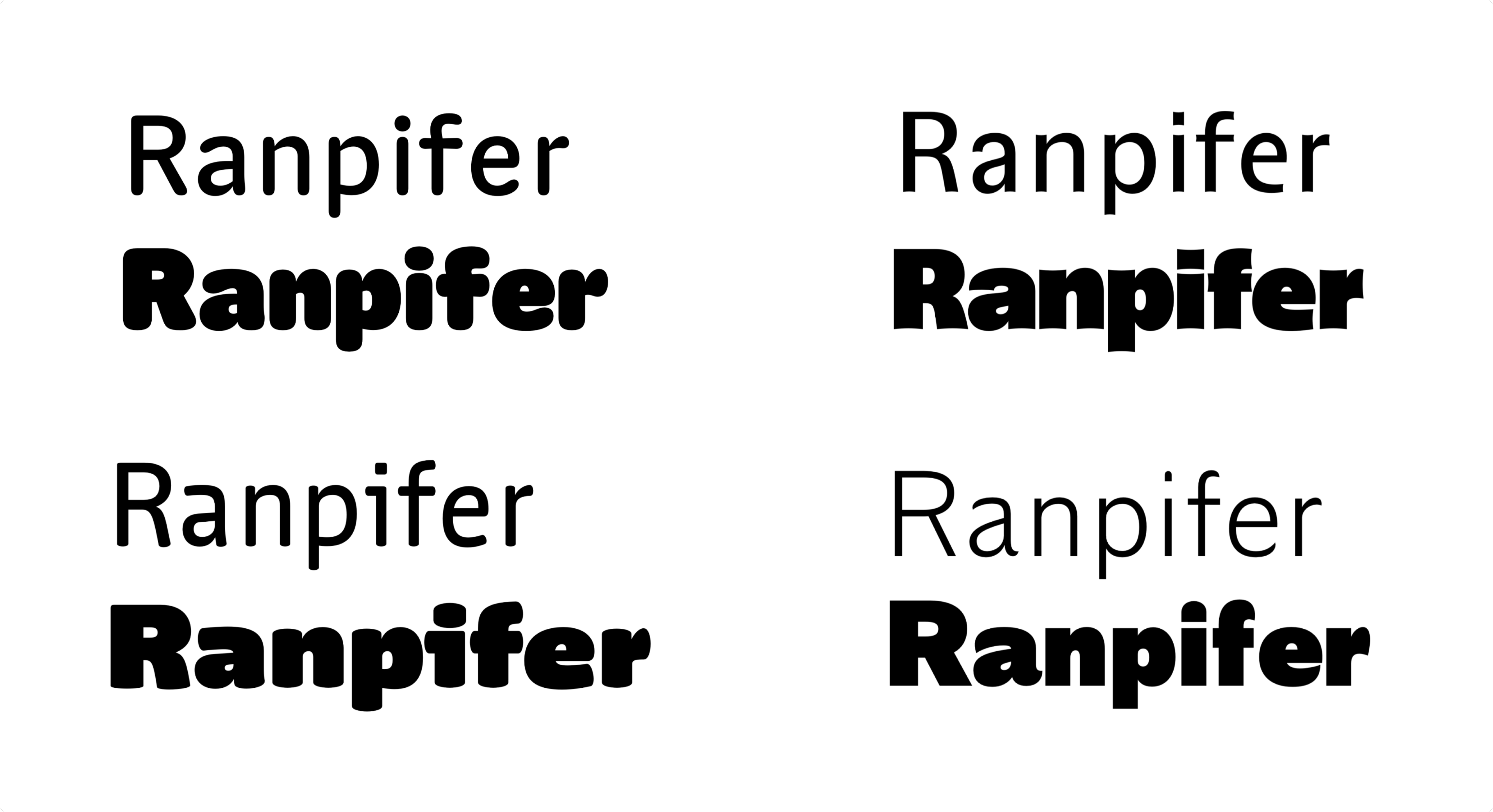 Different tracks for the font